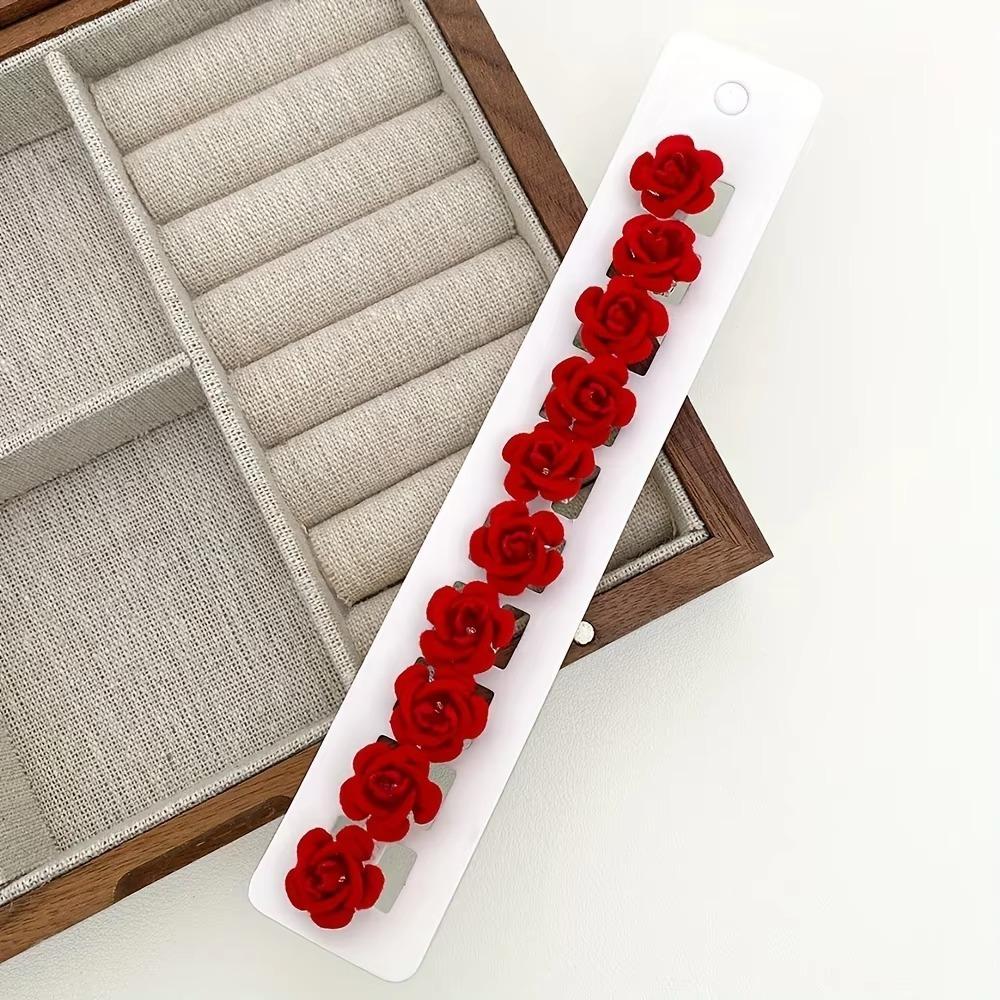 10pcs Resin Hair Clip Rose Hair Buckle Fashion Korean Headwear Accessories Valentine's Day