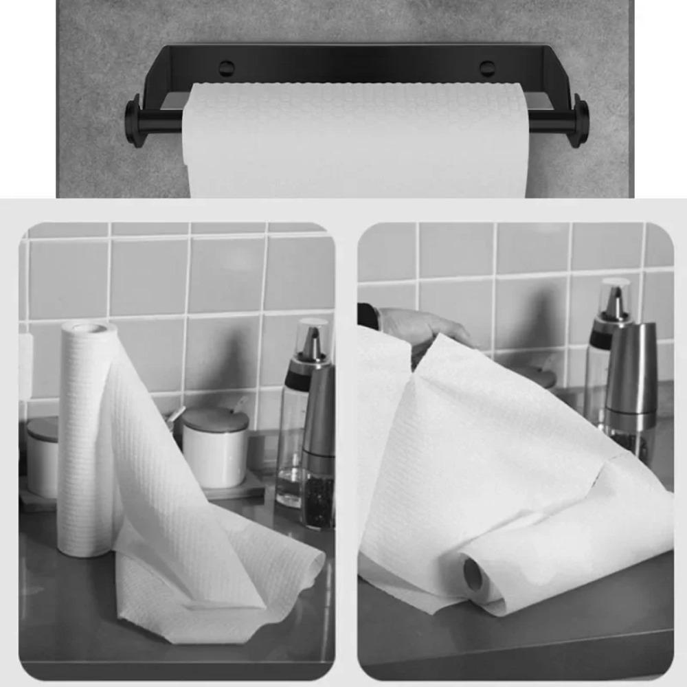 Bohrfreier Edelstahl Papierhandtuchhalter Wandmontierter Rollenständer für Küche Badezimmer Wischtuch Hängeaufbewahrungsregal Taschentuchhalter