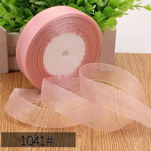50yards 25mm Organza Chiffon Ribbons Wedding Party Decoration Handmade Ribbon Gift Wrapping Hair Hat Bows DIY Cloth Accessory