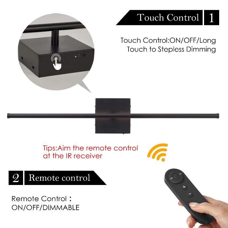 Wireless Rechargeable LED Sconce Touch Switch Black Wall Mounted Light Bedroom Hallway Living Room Indoor Lighting Lamp