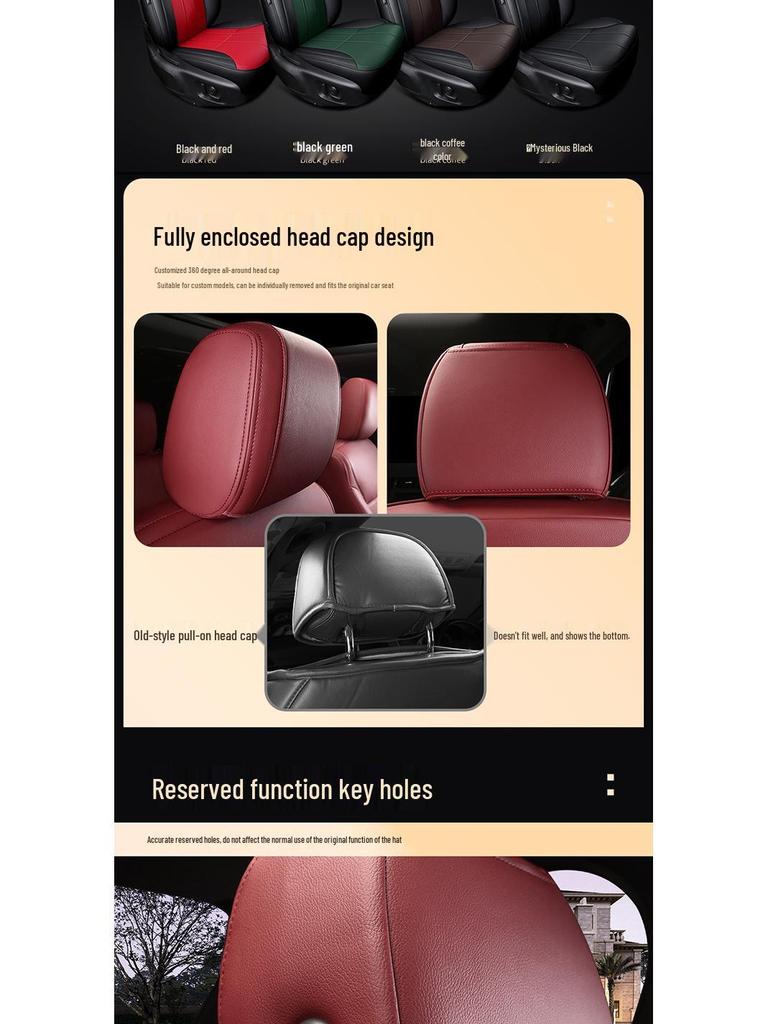 All-Season Universal Leather Seat Cover, Wear-Resistant, Full Coverage, Fits All Car Models