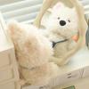 New 22-45cm White Dog Satchel With Long Hair Super Soft Dolls Cartoon Toys Kawaii Animals Baby Comfort Girls Boys Birthday Gifts