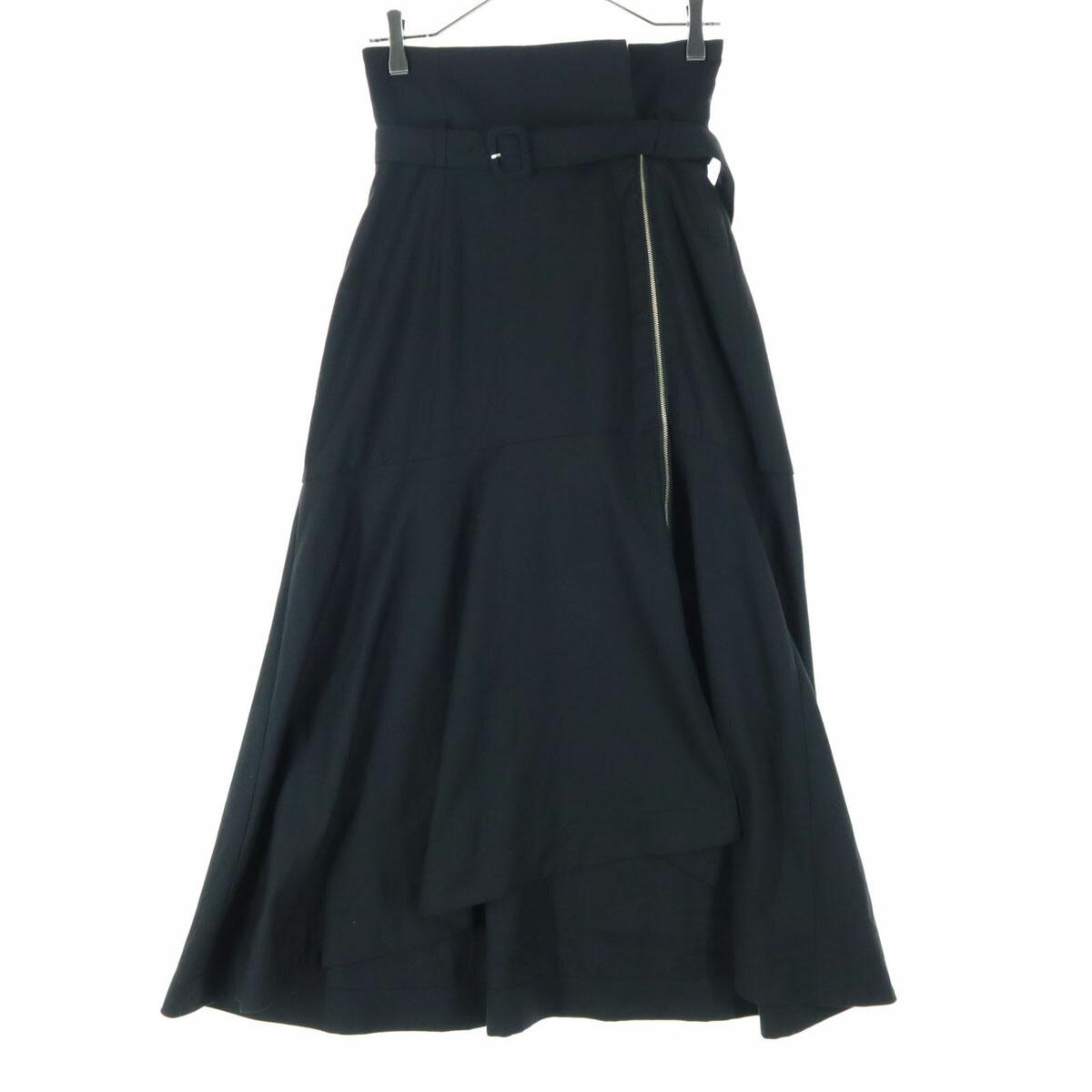 Used Good Condition Lily Brown Long Length Flare Skirt 0 Black Slit Belt Included LWFS235087 Women s [Used]