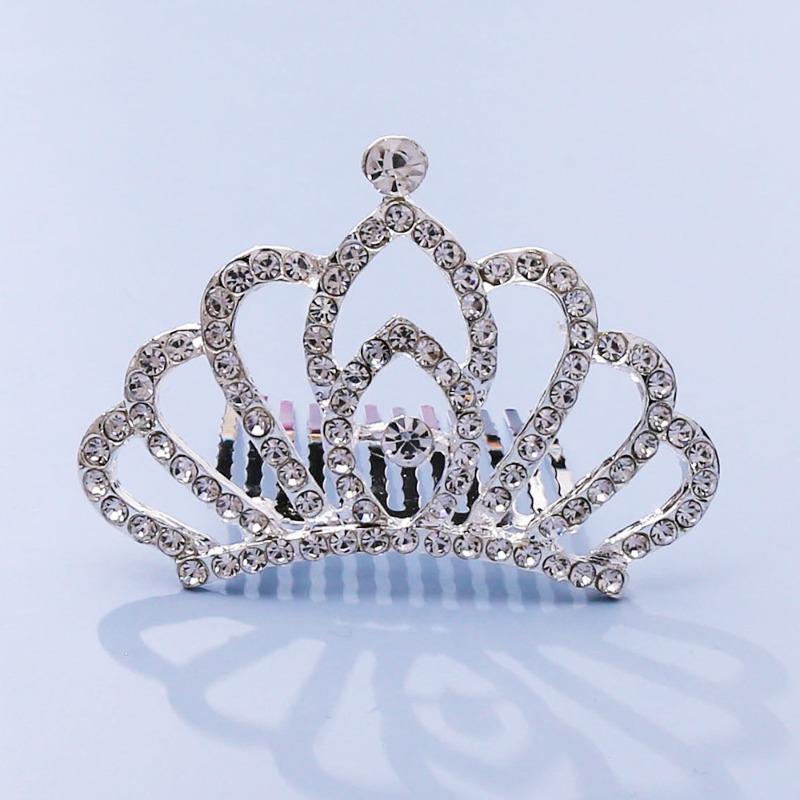 Crown Tiara Children's Princess Rhinestone Crown Hair Comb, Little Girl Birthday Gift Baby Hair Accessories Comb Accessories