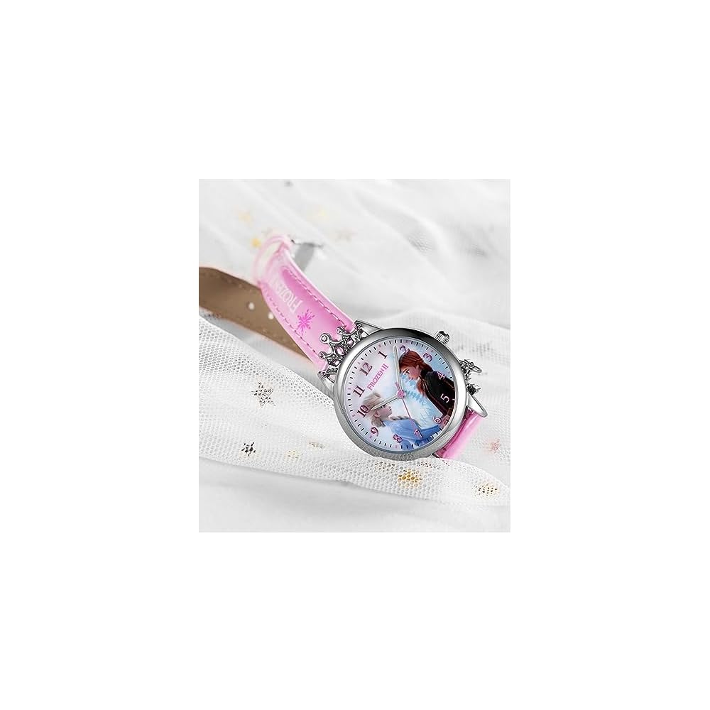 Disney Girls' Elsa and Anna Pink Watch 020 Gift Edition Kids' Wristwatch