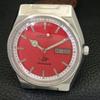 VINTAGE CITIZEN AUTOMATIC 8200 JAPAN MENS RED COLOR DIAL WATCH a702781-1 R210-a702781