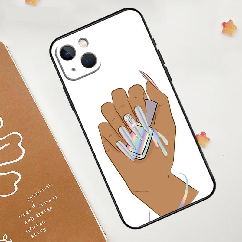 Nail Polish Case For iPhone 12 11 13 14 15 16 Pro Max XS X XR Plus 2021 13 12 Mini Fundas