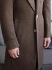 Ruishen Men's Chesterfield Coat: Single-Breasted, Peak Lapel, Long, Retro Business Casual Outerwear for Autumn/Winter.