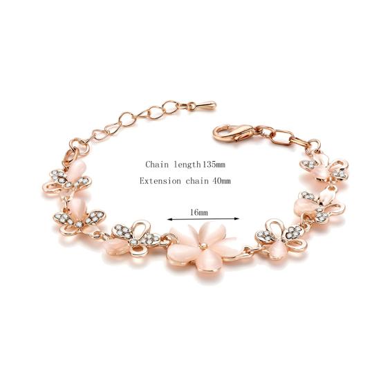 Blumenkette Strass Handgelenk Dekor Frauen Schmuck Armband Armreif