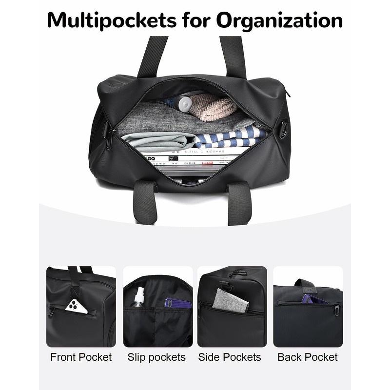 Men's Casual Large Capacity Gym Bag with Dry/Wet Separation, Shoe Compartment, and Adjustable Shoulder Strap