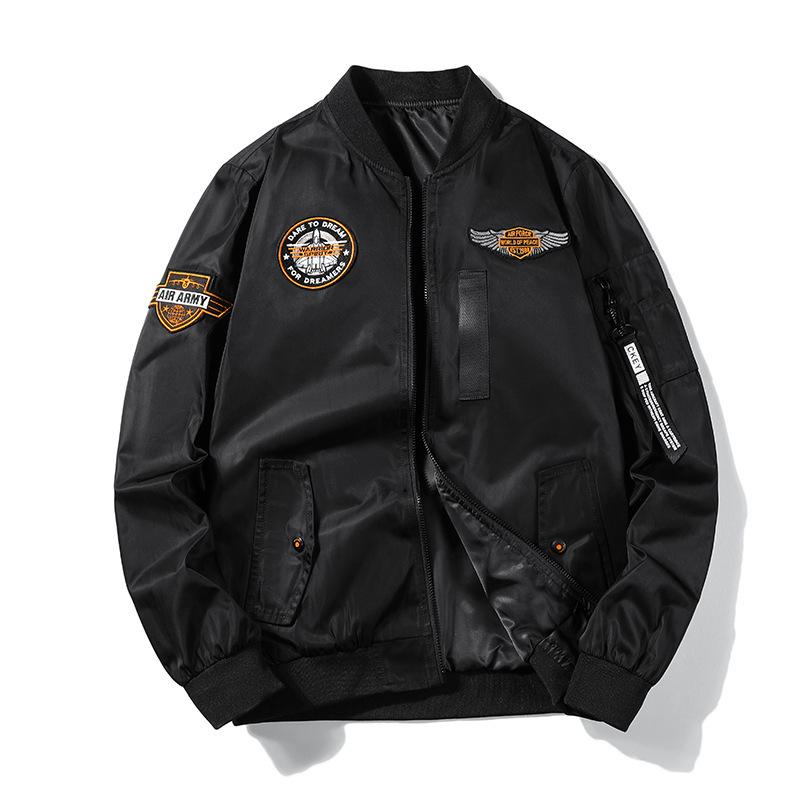 Spring and Autumn Large Size Outdoor Men's Reversible Flight Suit Casual Jacket Thin Reversible Stand Collar Men's Jacket