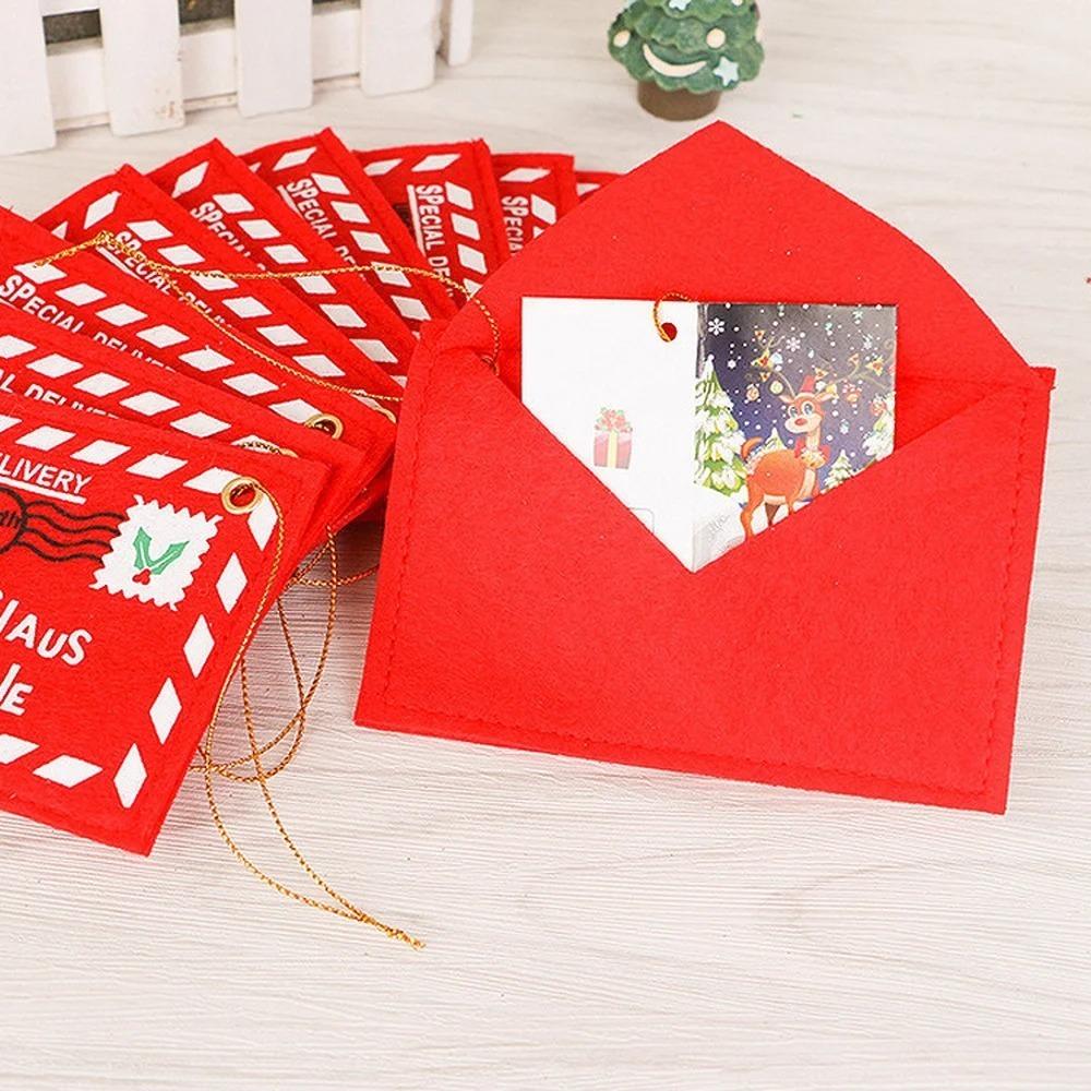 2PCS Red Christmas Envelopes for Greeting Cards Postcards Gift Bags Xmas Tree Decor Party Supplies Home Christmas Decorations