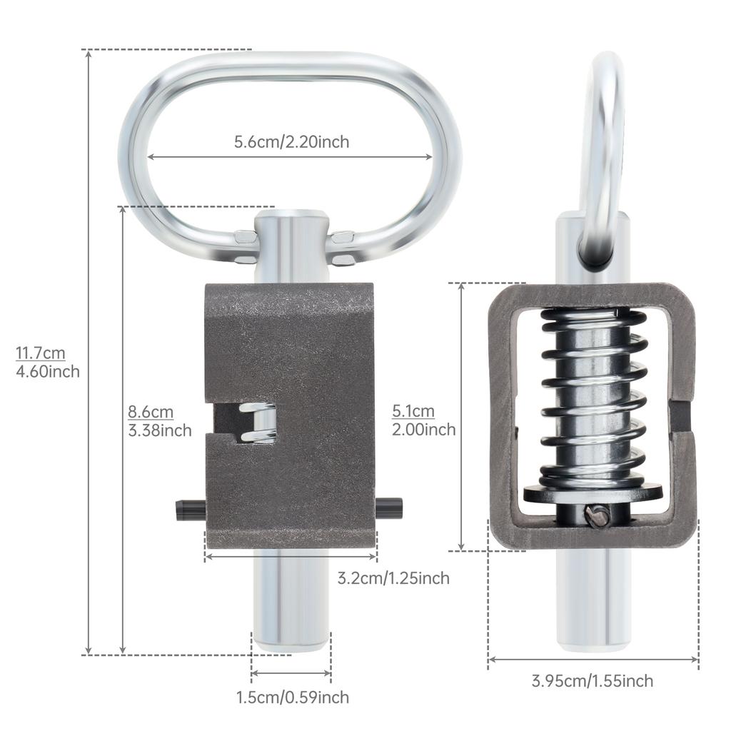 304 Stainless Steel 4pcs Heavy Duty 3.4 Inch Spring Latch Lock Weld Assembly Universal Trailer Gate