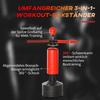 155-205 cm 3v1 Samostatný stojan na boxovací pytel, Boxerský rychlostní trenér s otočným flexibilním ramenem, Rychlostní míč, Plnitelná základna, Červený