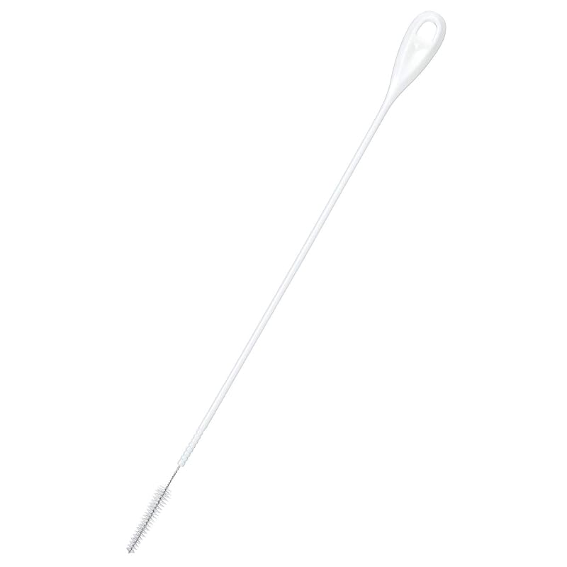 Mameita Brush, White, Approx. 24.7 X 1.5 X 0.6 Cm, Straw Brush Cleaner, Long Type, Ultra-Fine Nylon, Flexible, Made In Japan, KB-821