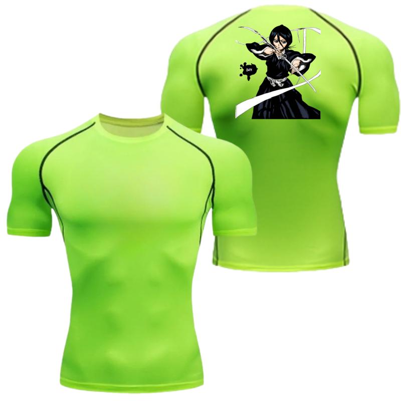 Bleach Clothing Fitness Compression Running T-Shirt Men Tops Bat Printing T Shirts Men Quick-Drying Gym Sportswear Jersey Tee