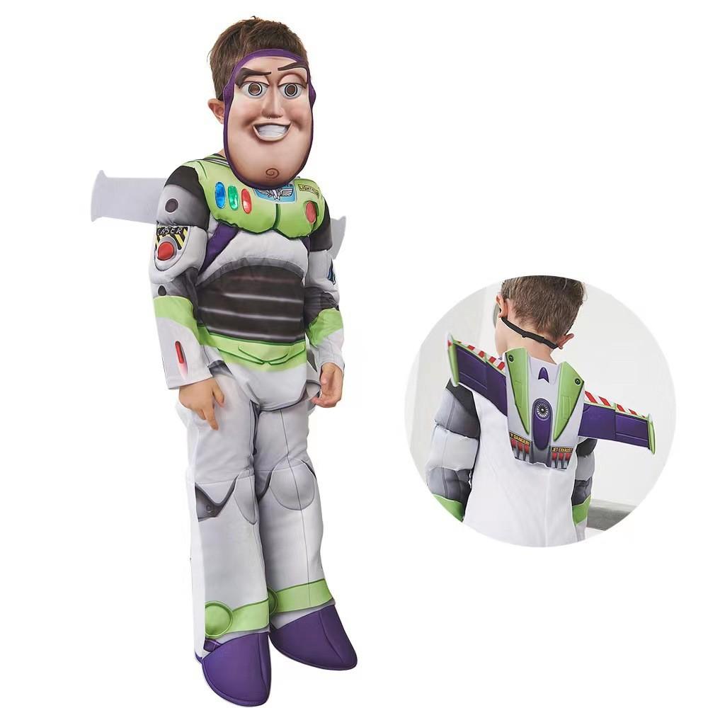 Adorable Kids Buzz Lightyear Cosplay Costume Soft Cotton Outfit For Halloween Parties