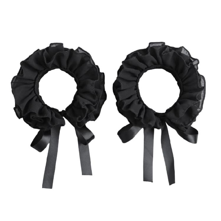 Elegant Arm Sleeves With Layered Petal Detail Elastic Wrist Cuffs Extension Faux Sleeves For Office Women Daily Formal