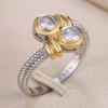 Huitan Cord Unique Design Women Ring Personality Party Fashion Accessories Inlaid Brilliant CZ Delicate Daily Chic Lady Zircon