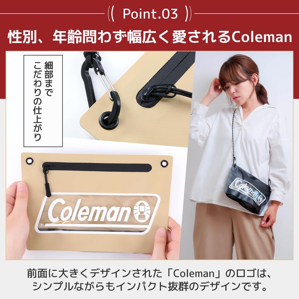 Etsumi Coleman Shoulder Seamless Outdoor Casual Bag for Men and Big Bag, Sacoche, Women, Carabiner, Lightweight, Logo, Olive, VCO-8779