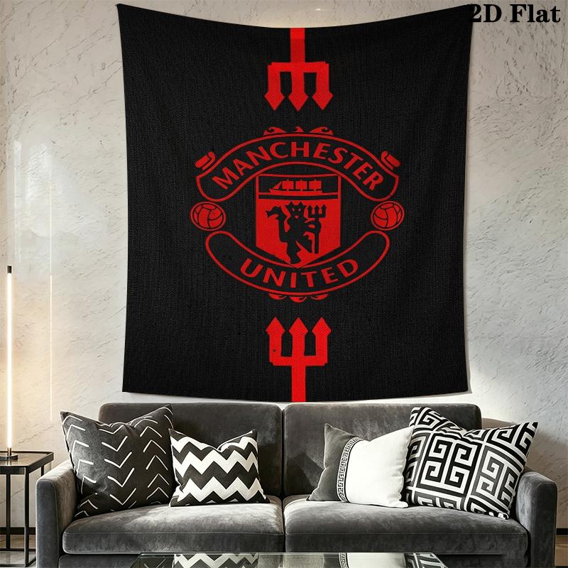 Manchester Unitedaa Wall Tapestry Aesthetic Wall Hanging Printed Fabric Blanket Decorative Tapestries for Bedroom Living Room Home Decor