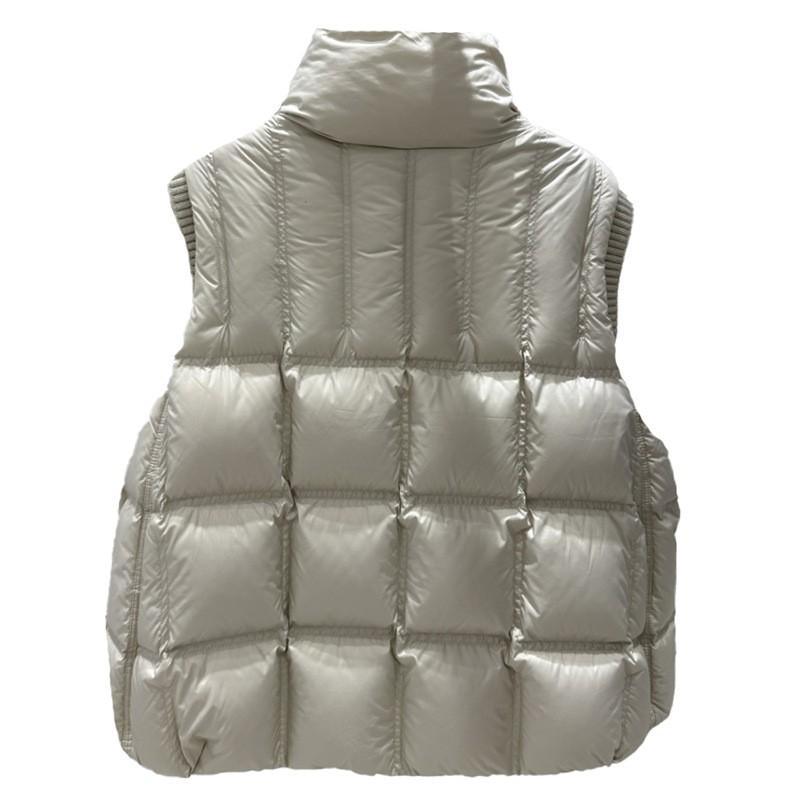 Womens 90% White Duck Down Vest With Knit Sleeve Panels Warm Slim Fit Puffer Winter 2026