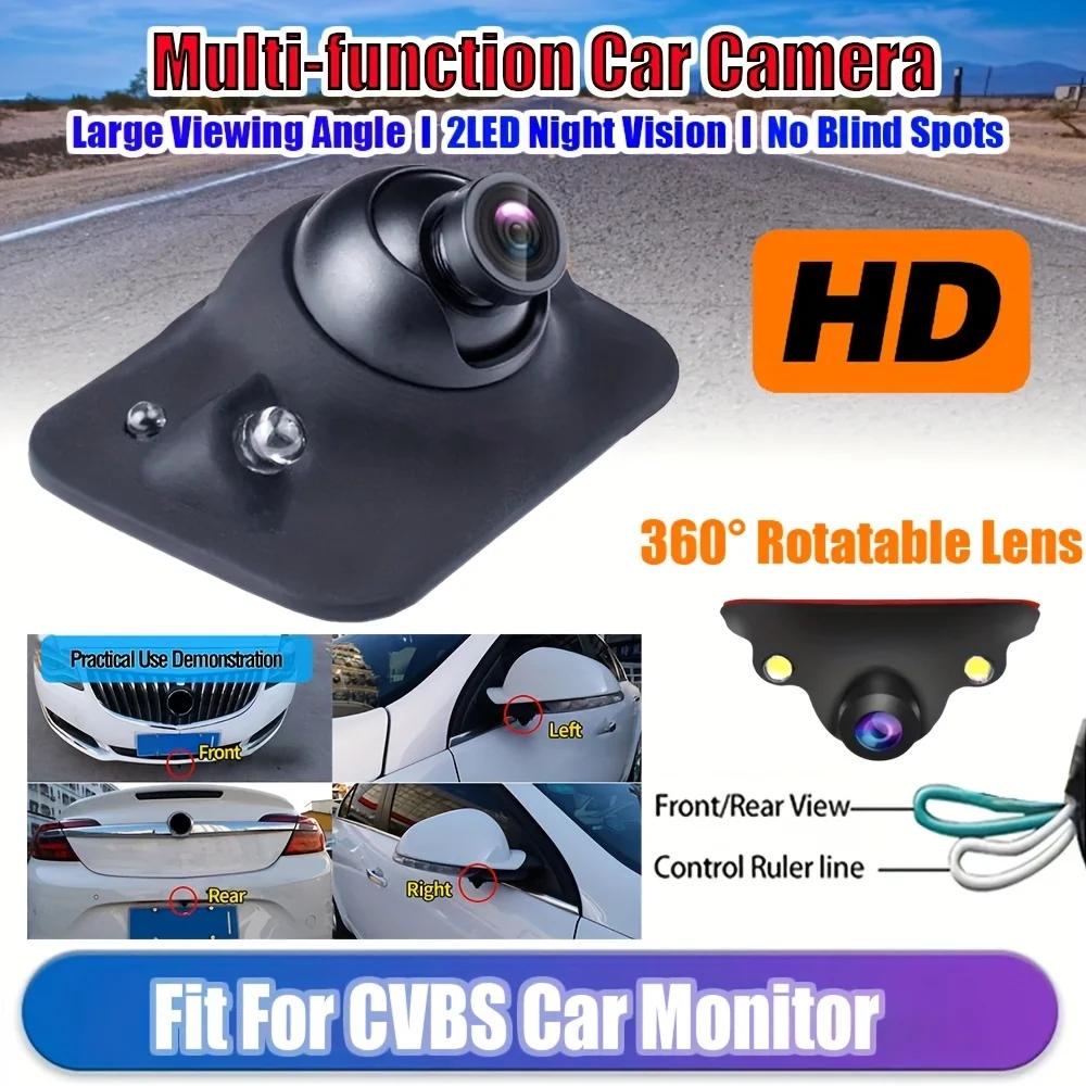 360° Rotating Car Multi-function Camera with Night Vision, 2LED, CCD, Backup Camera for CVBS Display- Front/Right/Left/Rear View