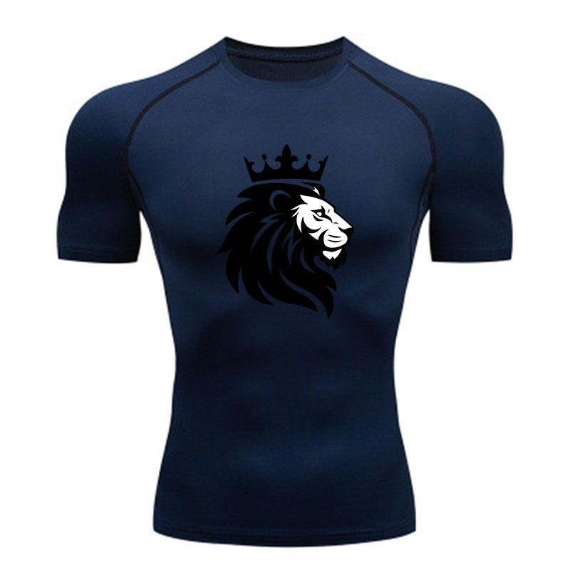 Men's Compression Fitness Sports T-Shirt, Stylish Crowned Li
