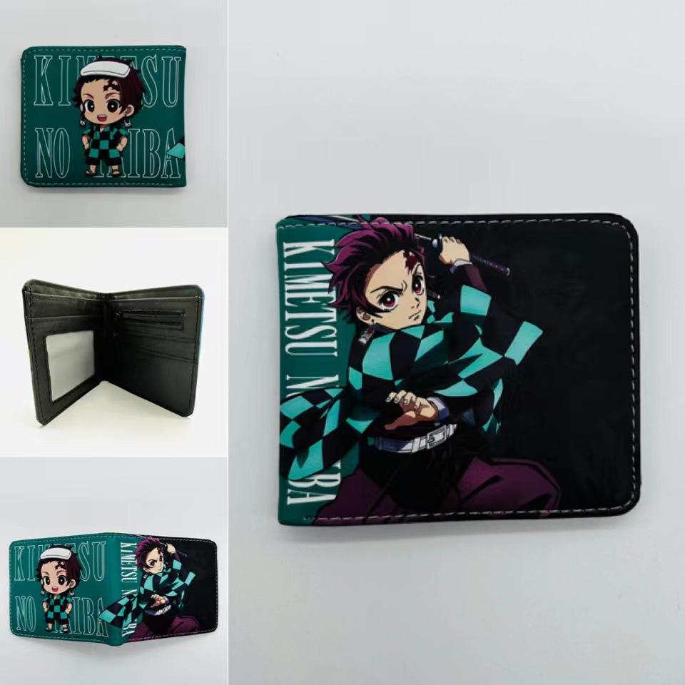 Japan cartoon comics Demon Slayer Short Fold Wallet Cartoon Coin Purse Suitable for Students 0006