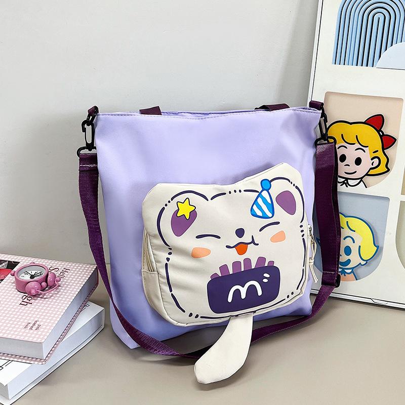 Large capacity women's bag tote bag new shoulder bag cartoon sweet messenger bag tutoring bag