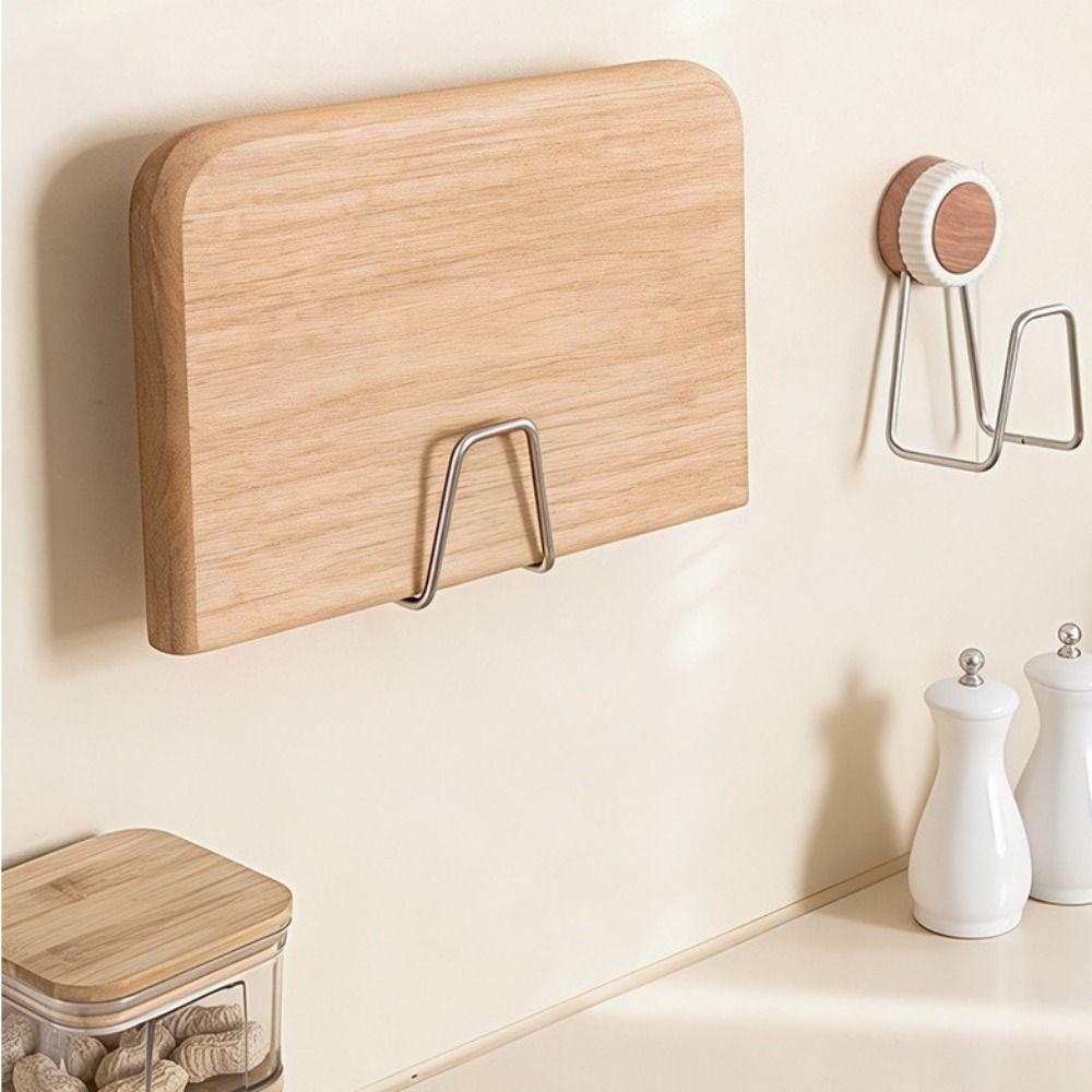 Stainless Steel Suction Cup Cutting Board Holder Rustproof Space Saving Chopping Board Rack Moisture-proof Pot Lid Storage Rack