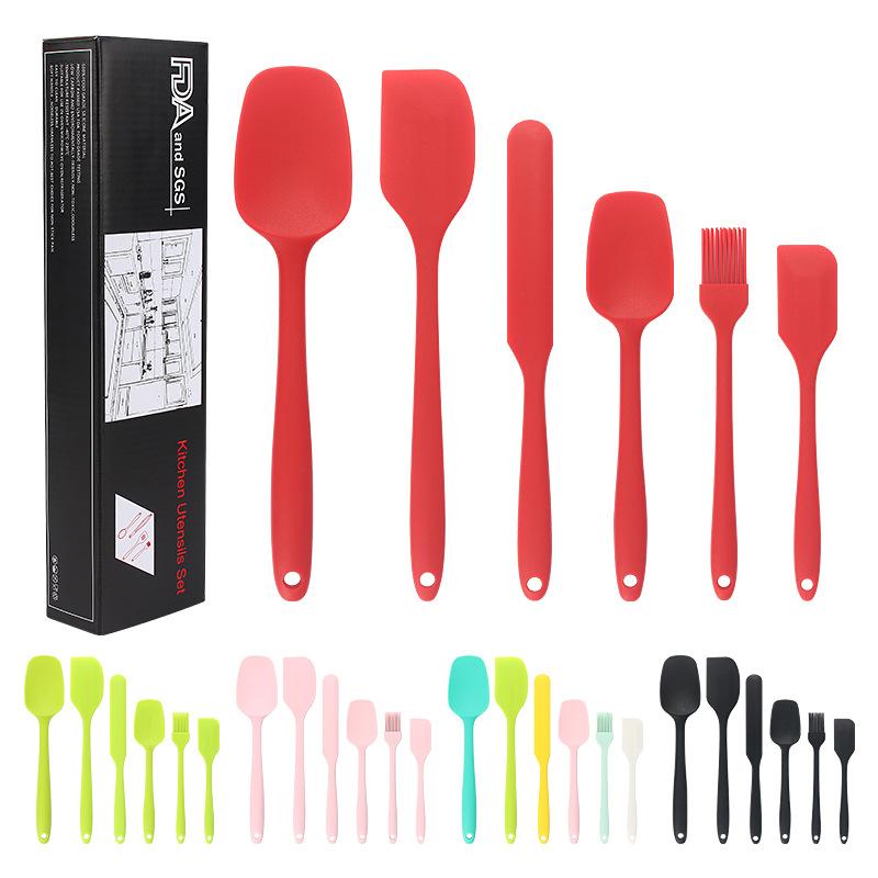 6-piece kitchen baking tool set silicone spatula cake cream silicone spatula oil brush spatula