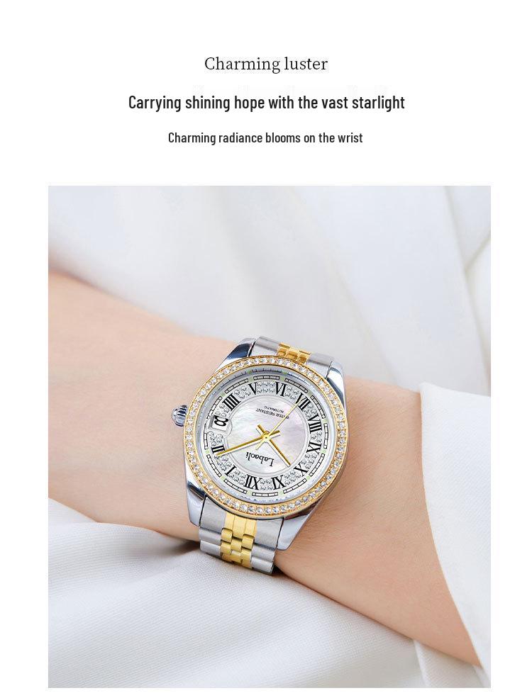 La Baoli Women's Waterproof Diamond Mechanical Watch - Fashionable and Elegant Design