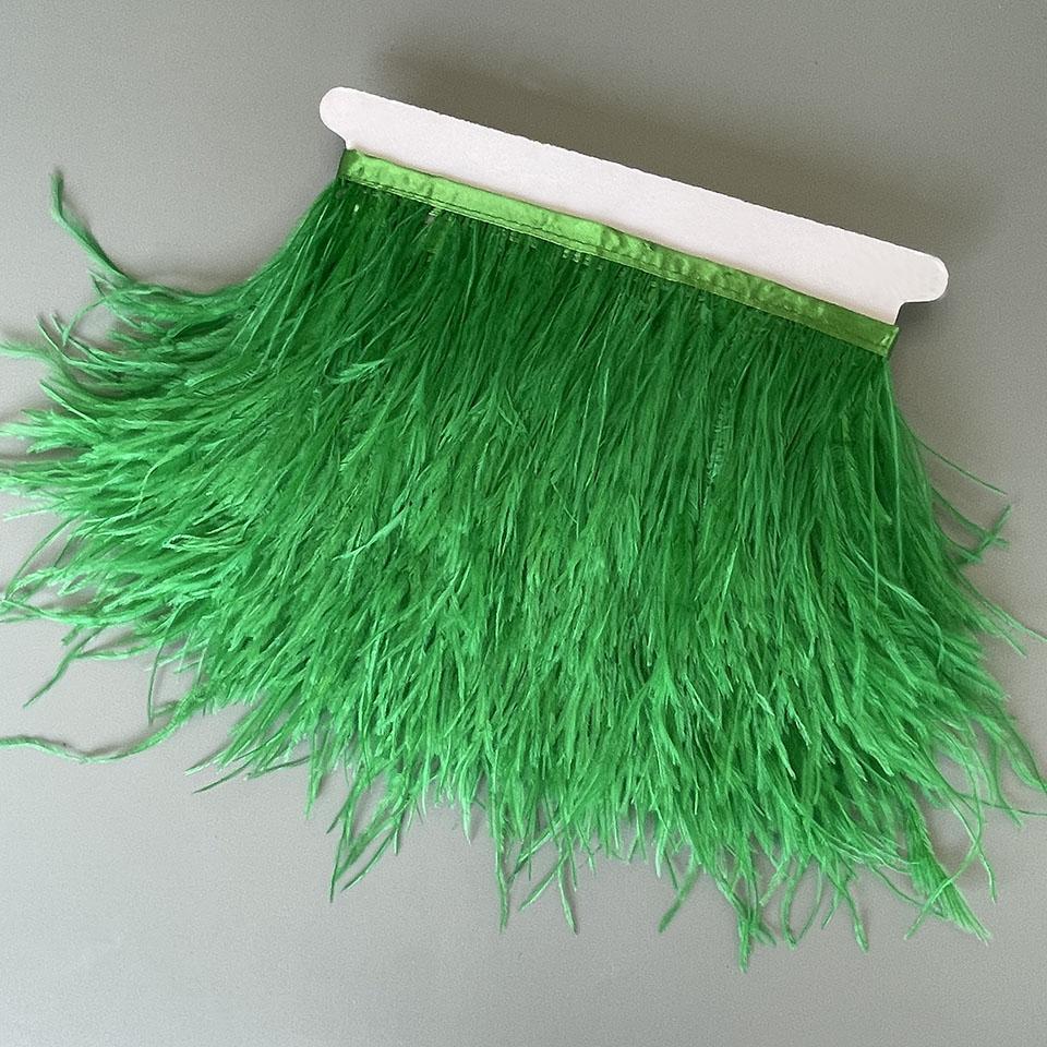 FeatherOstrich Feathers Trim 13-18CM 5-7inch Feather Plumes Ribbon Selvage For DIY Wedding Dress Decoration Crafts Accessories