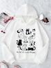 Vintage Katze Sind Beste Freunde Katze Kinder Kapuzenpullover Sweatshirt Niedlich Harajuku Hoody für Jungen Mädchen Herbst Frühling Freizeit Kapuzenpullover