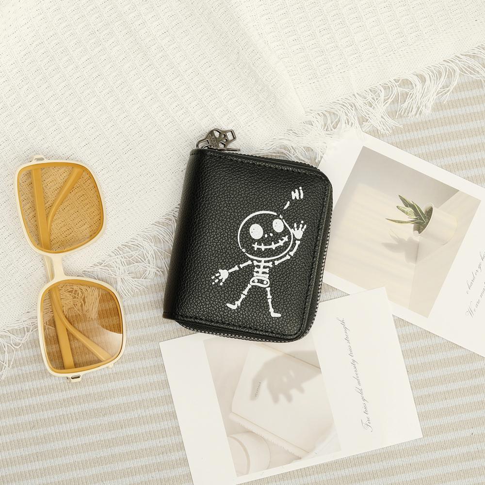 Kartenhalter-Geldbörse für Studentinnen PU-Kartenetui Niedliche Münzbörse Diebstahlsicher High-End Halloween-Tasche Leichter Luxus Nische