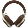 Słuchawki nauszne Guess Bluetooth ENC z metalicznym wzorem i trójkątnym logo, brązowe