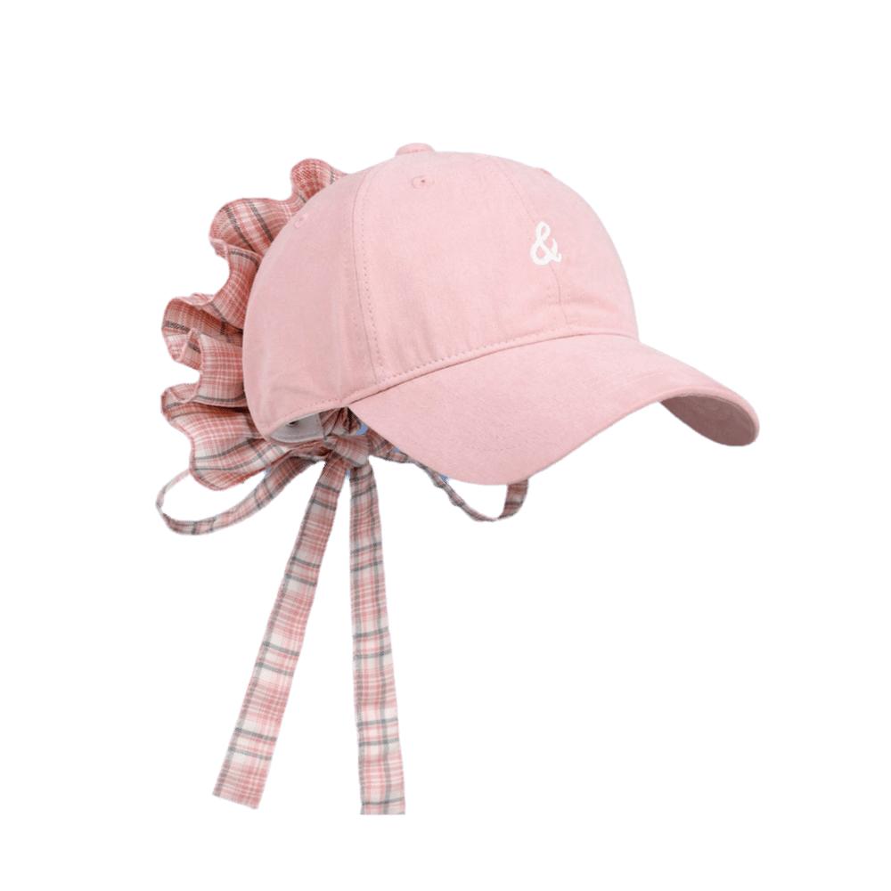 Creative Gift with Strap Baseball Cap Sweet Ribbon Embroidered Sports Hat Cotton Material Striped Baseball Cap