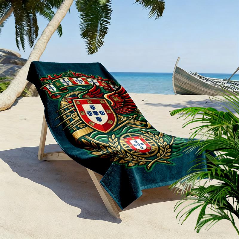 Telo mare Emblema del Patrimonio Portoghese Campeggio all'aperto Portatile per viaggi Asciugamano per piscina all'aperto Asciugamano da bagno assorbente telo mare da nuoto