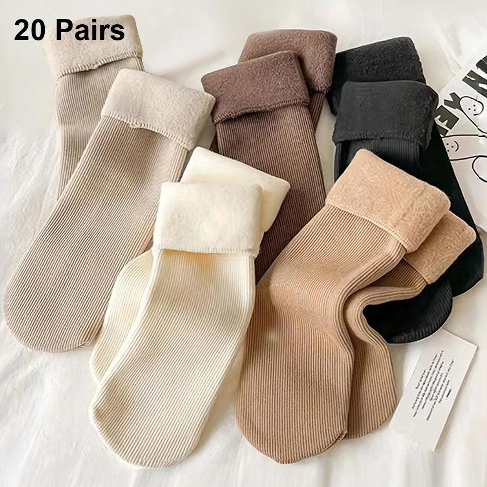 Women's Winter Thermal Socks Thicken Warm Cashmere Wool Nylon Velvet Boot Liner Home Floor Socks for Cozy Comfort Newyear Gift