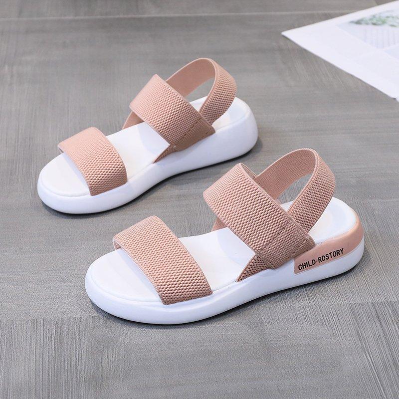 

Sports sandals women s 2025 summer new student thick-soled outer wear mesh elastic band beach wind Roman women s shoes 40 розовый