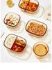 Xilekou Microwave-Safe Glass Lunch and Bento Box for Office & Takeaway