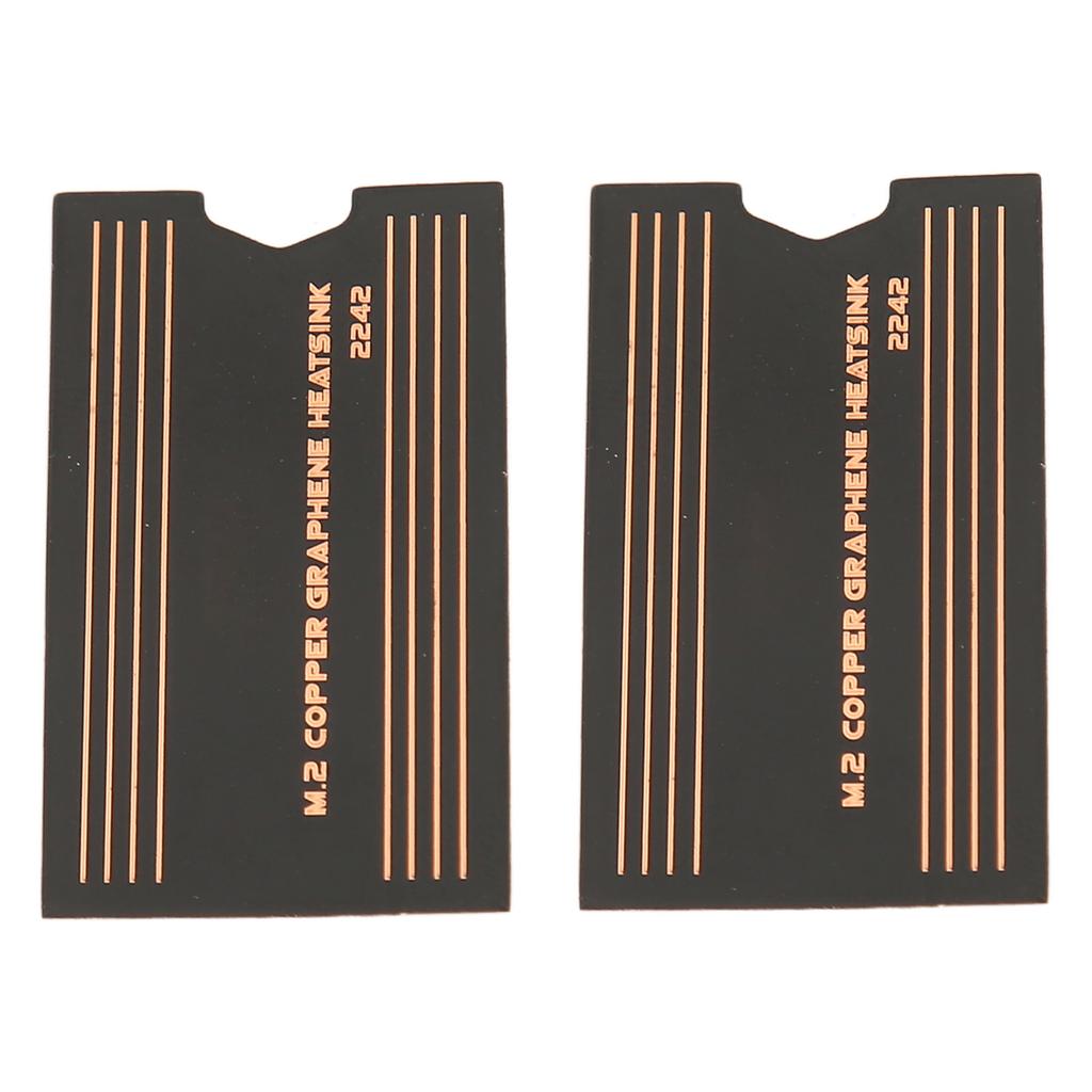 2Pcs 2242 SSD Thermal Pad 0.15mm Brass Graphene Fast Conduction M.2 2242 SSD Heatsink for Laptop