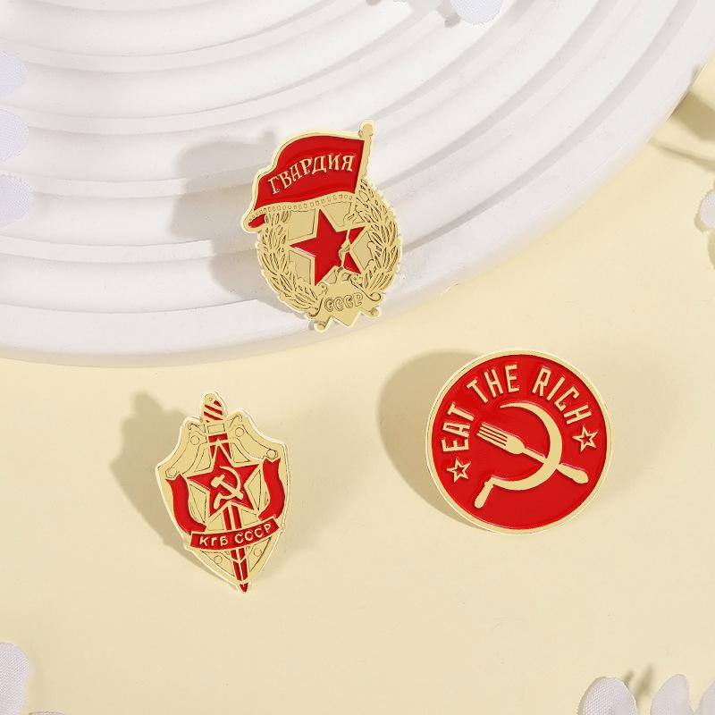 Unione Sovietica Creativa Bandiera Giorno della Vittoria Nastro di San Giorgio Spiga di Grano Spilla Distintivo Metallico Spille Metalliche Souvenir