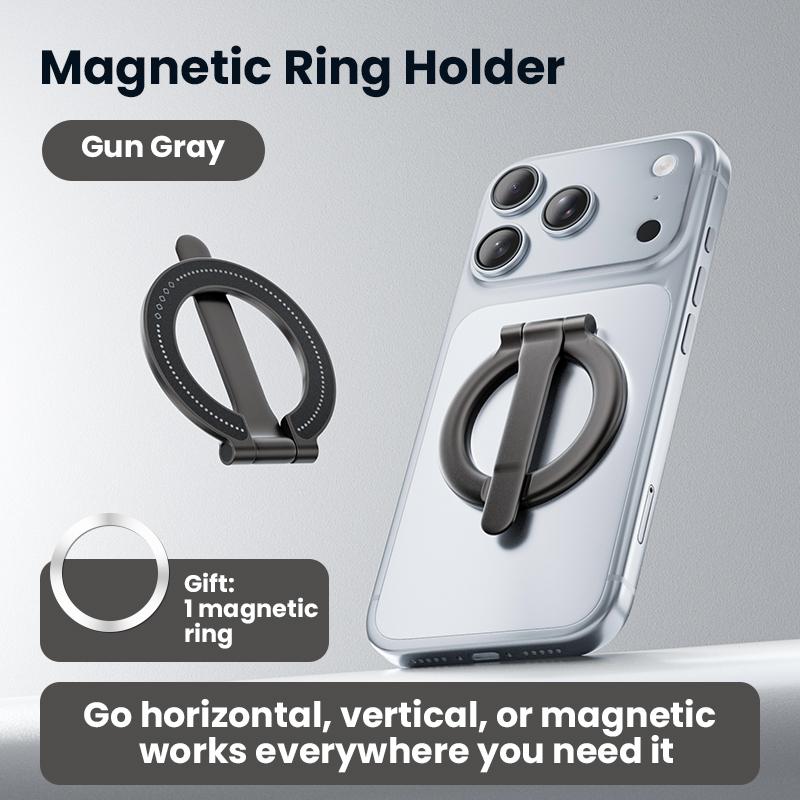 Wholesale Lightweight Hands-Free Portable Magnetic Ultra-Thin Finger Ring Phone Holder Desktop Lazy Stand Zinc Alloy Stand A17 Magnetic серый