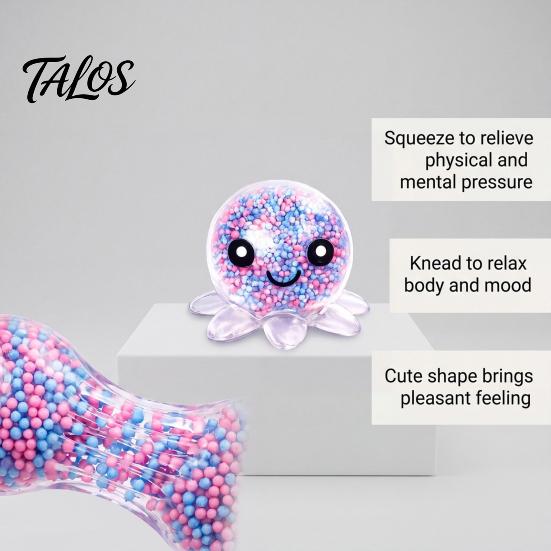 Talos Octopus Stress Relief Toy, Soft Elastic Fidget Ball, Portable Pocket-sized for Adults And Kids