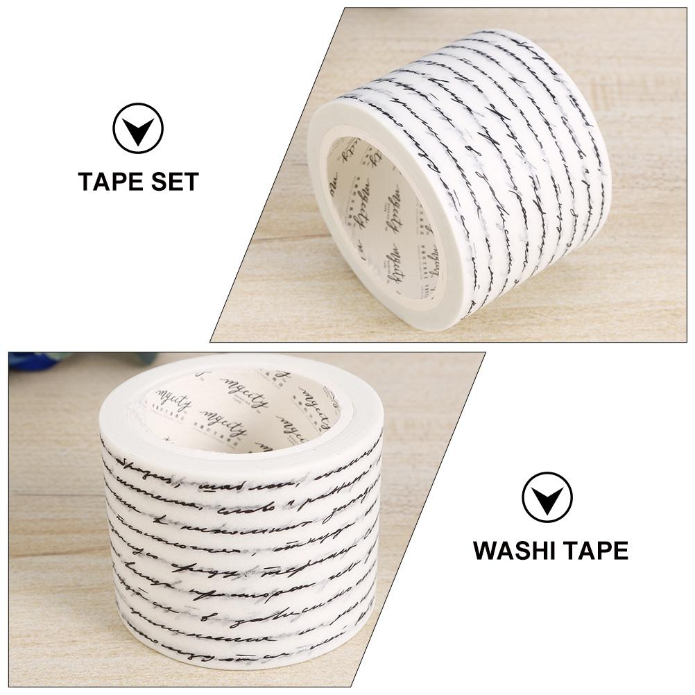 Japanese Washi Paper Vintage Washi Tape 2 Rolls Washi Tape Stickers Handwritten English Decorative Tapes Scrapbook Sticker