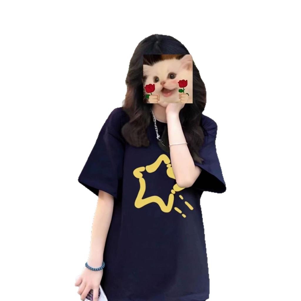 American large version short-sleeved t-shirt women's summer new middle school and high school students loose casual cotton half-sleeved top tide
