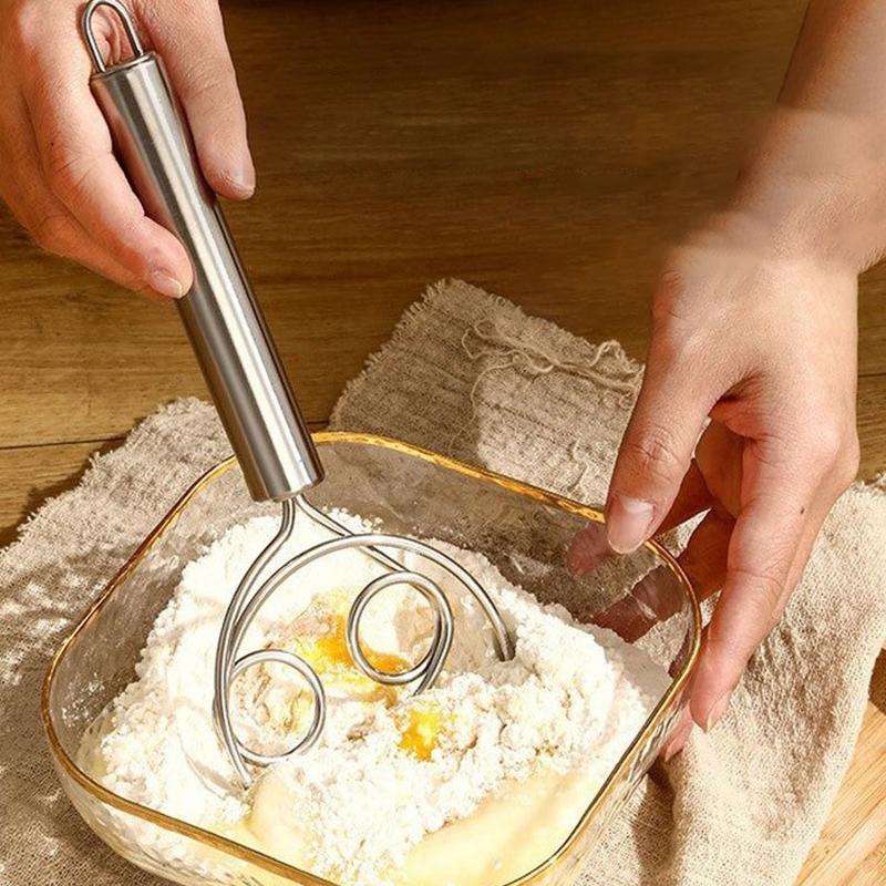 1 Stück Eier Sahne Rührstäbe Doppellöcher Mehl Kuchen Rührer Schneebesen Für Teig Brot Glatte Werkzeuge Spule Mixer Küchenhelfer