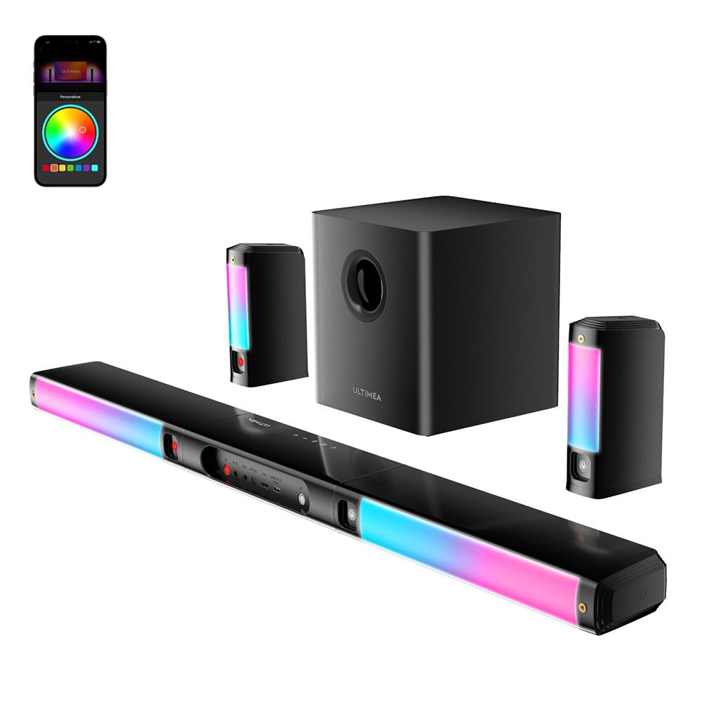 Ultimea Apollo S70 Ultra 7.1-kanałowy odłączany soundbar, zestaw głośników z subwooferem, dynamiczne oświetlenie